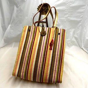 Red fish Designs Multi Stripe Tote Bags